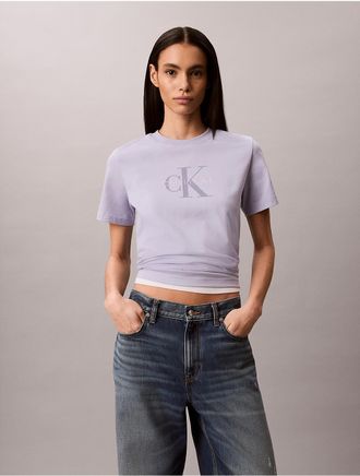 Calvin Klein Jeans Calvin Klein Womens Monologo Tee - Open Purple - XL