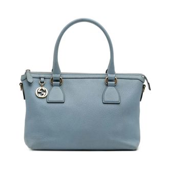 Gucci Pre-owned Tote Bags, female, Blue, Size: ONE SIZE Pre-owned Leather Satchel Bag