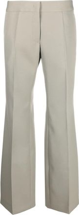 Jil Sander wide-leg wool tailored trousers - women - Wool/Cotton - 38 - Green
