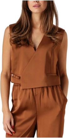 Gestuz GZlia Waistcoat - Dames - Gillet - Bruin - XL - Leer - Kostuums