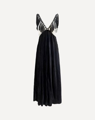 Forte_Forte FORTE_FORTE Color-block velvet Long Dress with fringes Female 0