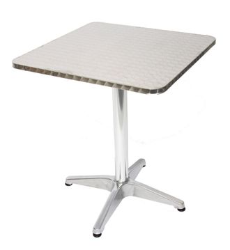Hhg Hhg - Nunca Usado] Mesa Bistro De Aluminio Para Jard&iacute;n M28, Rectangular, 60cm