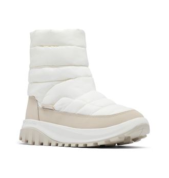 Columbia Snowboots COLUMBIA SNOWTROT MID, Damen, Gr. 37, grau (sea salt, fig), Schuhe Snowboots, gef&uuml;ttert