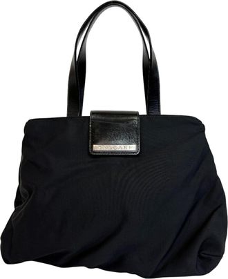 Bulgari Black Canvas Tote Bag (Pre-Owned)