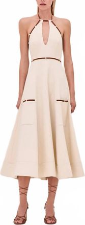 Alexis Arden Twill Halter Midi Dress In Ivory
