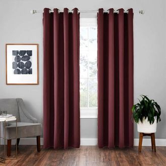 OEM Cortinas T&eacute;rmicas Opacas De 2 Piezas Para Sala De Estar - 140 X 240 Cm (rojo Oscuro) Burdeos Oscuro