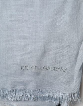 Dolce & Gabbana Womens Light Blue Cashmere Knitted Shawl Pl+se+ws Accessory