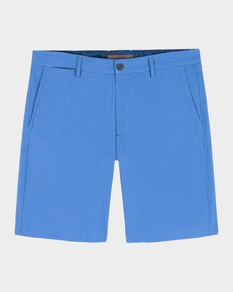 Robert Graham Men & apos;s Thresher Seersucker Flat-Front Shorts