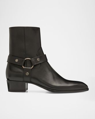 Saint Laurent Men & apos;s Wyatt 40 Harness Biker Boots