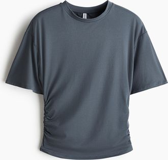 H&M T-Shirt mit Raffungen - Grau