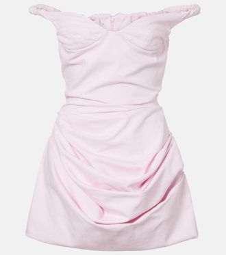 Magda Butrym Gathered off-shoulder denim minidress