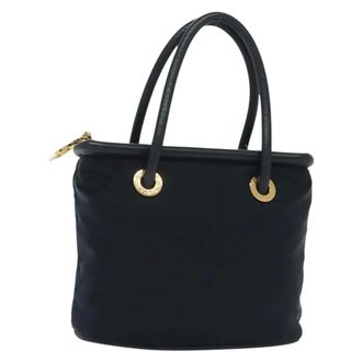 Celine Handbag Nylon Navy Nylon Handbag (Pre-Owned)