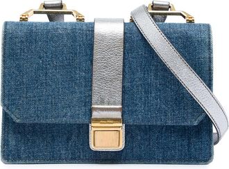 Miu Miu Pre-owned Miu Miu Denim Metallic Goatskin Madras Flap Crossbody Ladies 3RDIVXQ0MD19FQMS