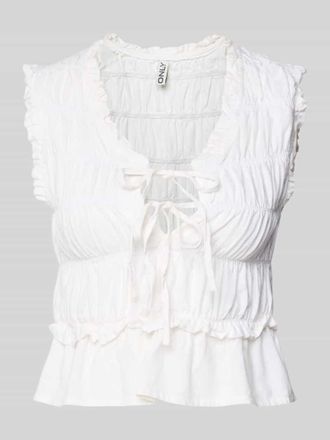 Only Regular Fit Blusentop aus Viskose-Leinen-Mix Modell GOA in Weiss, Gr&ouml;&szlig;e XL