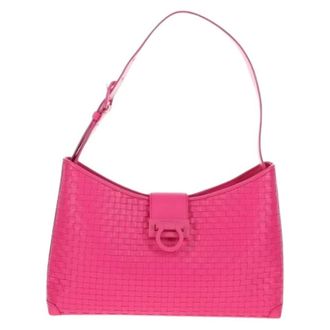 Ferragamo Pre-owned Leren Schoudertas - Dames - Pre-owned - Roze - Maat: ONE Size Leer