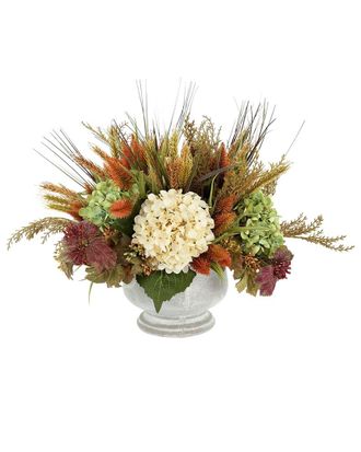 Creative Displays Inc. Rustic Fall Arrangement With Green Hydrangeas, Pampas & Wheat