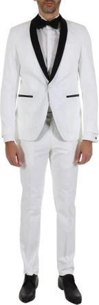Karl Lagerfeld Slim Fit Suit Fun - Heren - Business pakken - Wit - XL - Katoen - Kostuums