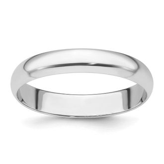 Diamond2Deal Platinum 4mm Half Round Featherweight Wedding Band Ring