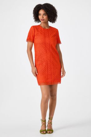 Trina Turk Kimasu Short-Sleeve Lace Mini Dress