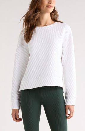 Zella Ottoman Twill Sweater in White at Nordstrom, Size Xx-Large