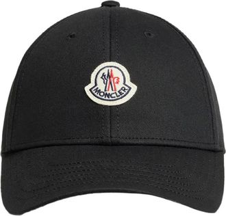Moncler Accessoires, Dames, Zwart, ONE Size, Katoen, Klassieke Baseballpet Zwart Katoen Verstelbaar