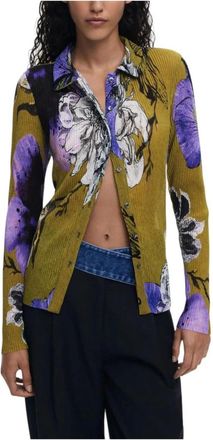 Desigual Overhemden, Dames, Veelkleurig, S, Polyester, Bloemen Lange Mouw Knoopshirt