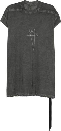 Rick Owens Jumbo SL Pentagram-print Cap-sleeve T-shirt