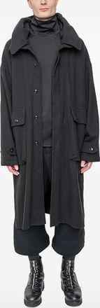 The Viridi-Anne Button-up parka - Zwart