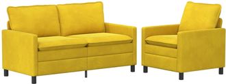 vidaXL Juego De Sof&aacute; 2 Uds. Amarillo Terciopelo Vidaxl