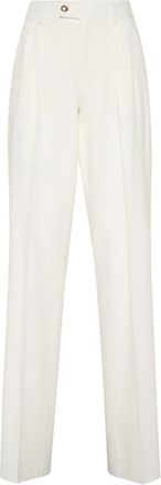 Philipp Plein Wide Broeken - Dames - Wijde Broeken - Wit - M - Wol - Broeken