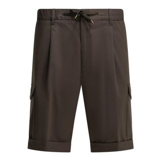 Herno Pantalones cortos cargo con cord&oacute;n - Shorts - Hombre - Marr&oacute;n - M