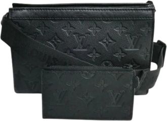 Louis Vuitton Pre-owned Cross Body Bags, male, Black, Size: ONE SIZE Pre-owned Monogram Shadow Pouch Shoulder Bag