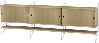 String Furniture String - Sideboard, 240 x 85 x 30 cm, Eiche / weiss