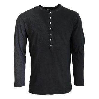 Dsquared2 Long Sleeve Tops, male, Black, Size: S Pullover Sweater