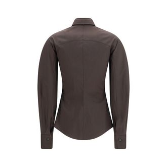 Brunello Cucinelli Womens Brown Cotton Dress Shirt