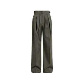 Iro Alabama Wijde Satin Broek - Dames - Broeken - Groen - Maat: XS Satijn