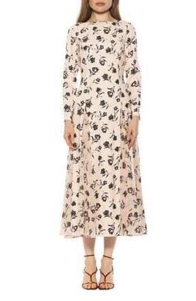 Alexia Admor Elodie Floral Long Sleeve Maxi Dress in Ivory Watercolor at Nordstrom Rack, Size 12