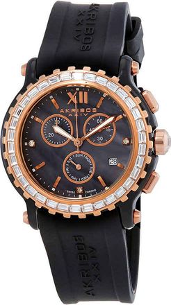 Akribos XXIV Akribos Chronograph Black Dial Black Ceramic Ladies Watch AK545BK