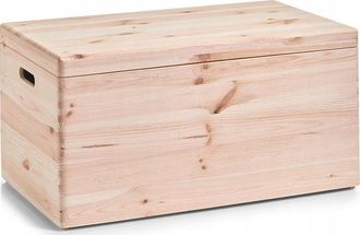 ZELLER Caja De Almacenamiento Multiusos En Pino Natural Con Tapa