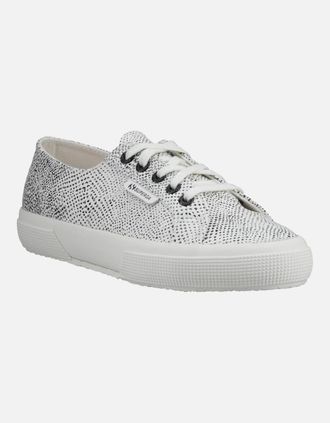 Superga Womens Superga Womens 2730 Micro Faux Snake Trainer in White Avorio/Black Snake - Size: UK 7.5 / eu 41.5 / us 10
