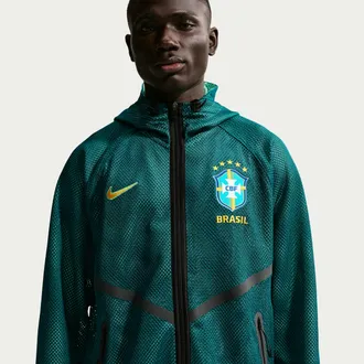 Nike Brazil Nike Mens Dri-FIT Soccer Anthem Jacket in Green | IH1757-369