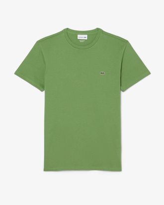 Lacoste Mens Lambs Lettuce 02M Crew Neck T-Shirt in Sage Green Cotton - Size X-Large