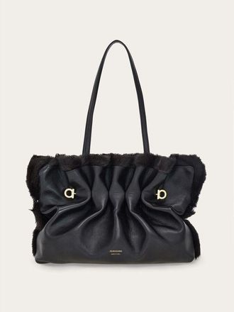 Ferragamo Black Calf Leather Bag