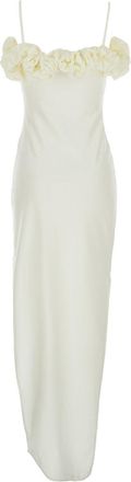 Coperni Womens White Sleeveless Long Dress With Asymmetric Hem Polyamide