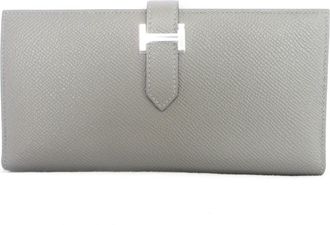Herm&egrave;s Gray Long Wallet (Bi-Fold) (Pre-Owned)