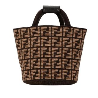 Fendi Pre-owned Bucket Bags, female, Brown, Size: ONE SIZE Pre-owned Knit Cashmere Tote