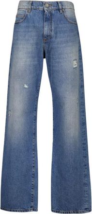 Balmain Vintage Loose-Fit Blauwe Denim Jeans - Heren - Loose Fit Jeans - Blauw - W32 - Denim - Jeans