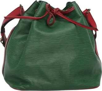Louis Vuitton Petit Noe Handbag Two Tone Epi Leather Green Leather Bag (Pre-Owned)