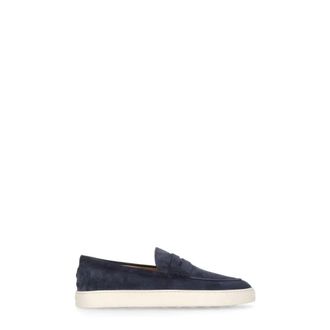 Tod's Tods, Loafers, male, Blue, Size: 10 1/2 US Blue Suede Leather Loafers