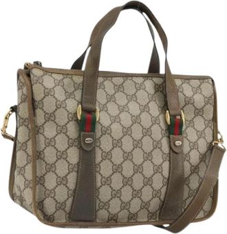Gucci Pre-owned Vintage Tote Bag - Dames - Vintage Handtas - Beige - ONE Size - Leer - Vintage